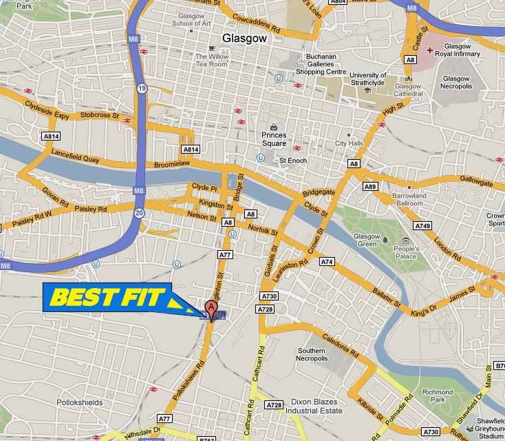 Saab Diagnostics and Servicing - Our Glasgow Service Site  is located just off the M8, a few minutes from the city centre on the main road on the South side of Glasgow.